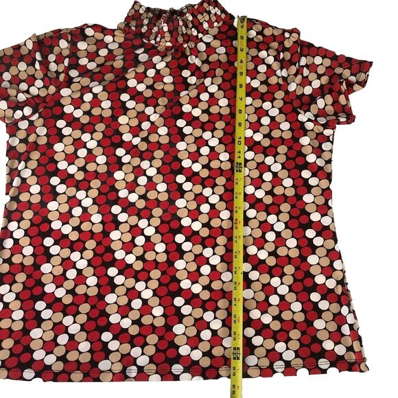 Women’s Polka Dot Ruched Mock Neck Back Keyhole Size Large / XL? - Picture 8 of 9